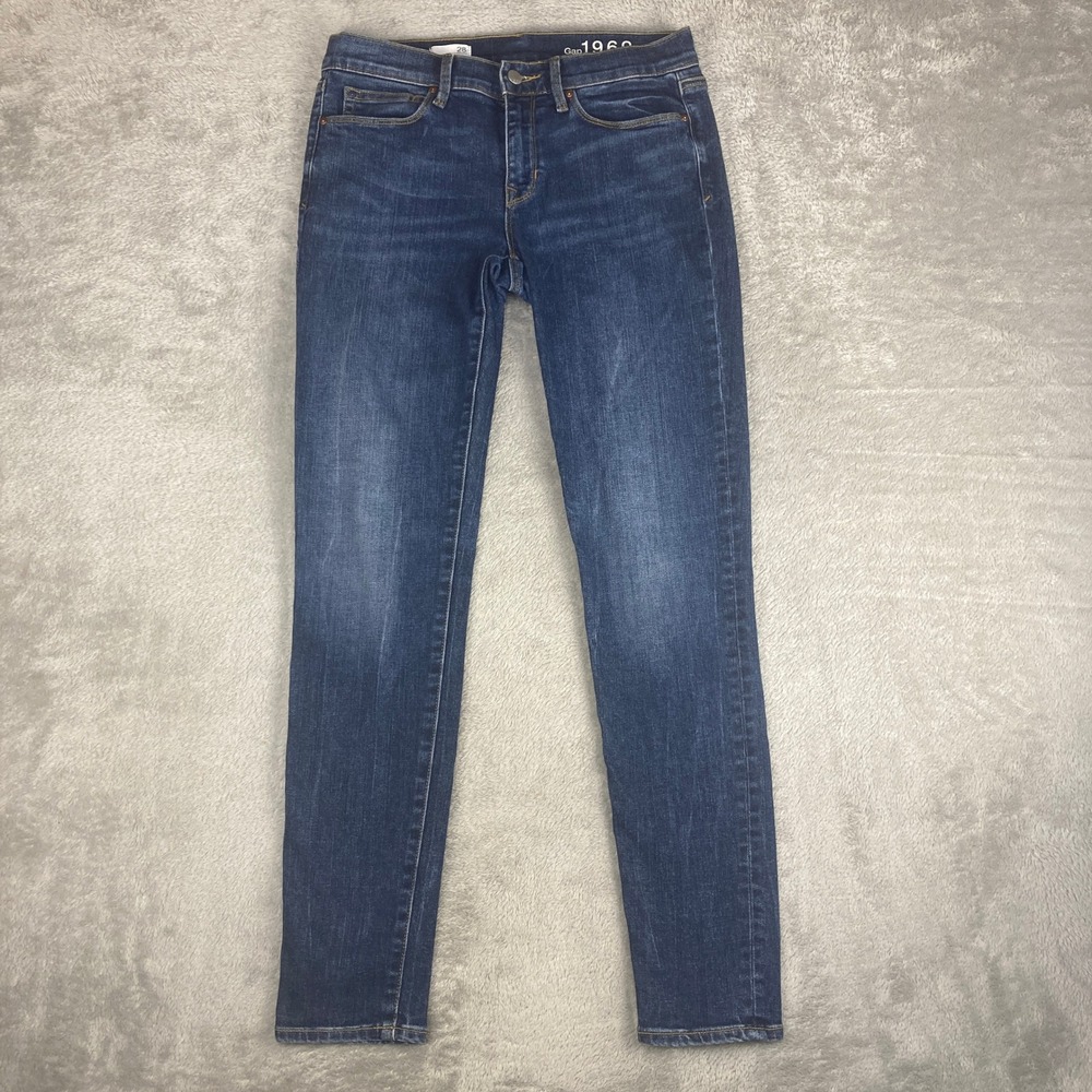 Gap 1969 Legging Jean Womens 28r Dark Wash Blue Denim Mid Rise Slim Fit Stretch‎